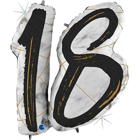 Marble Mate Numbers 18 Black-Glitetr Hol. - Single Pack - 36"
