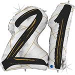Marble Mate Numbers 21 Black-Glitetr Hol. - Single Pack 43"