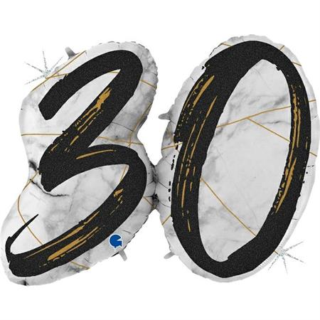 Marble Mate Numbers 30 Black-Glitetr Hol. - Single Pack - 36"
