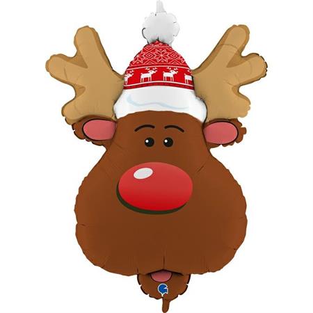 Smiley Reindeer Head - Single Pack - 34"/86cm