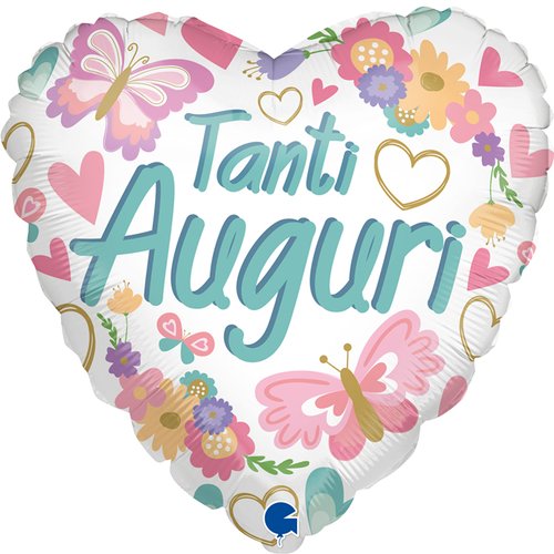 18" heart  AUGURI FARFALLE 
Size / 36x36 cm