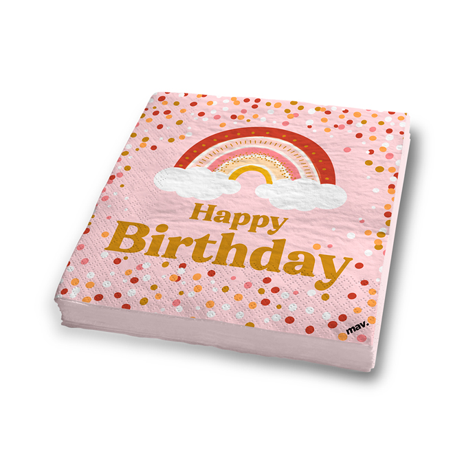 Boho Birthday Napkins cm 33x33
(Pz 20)