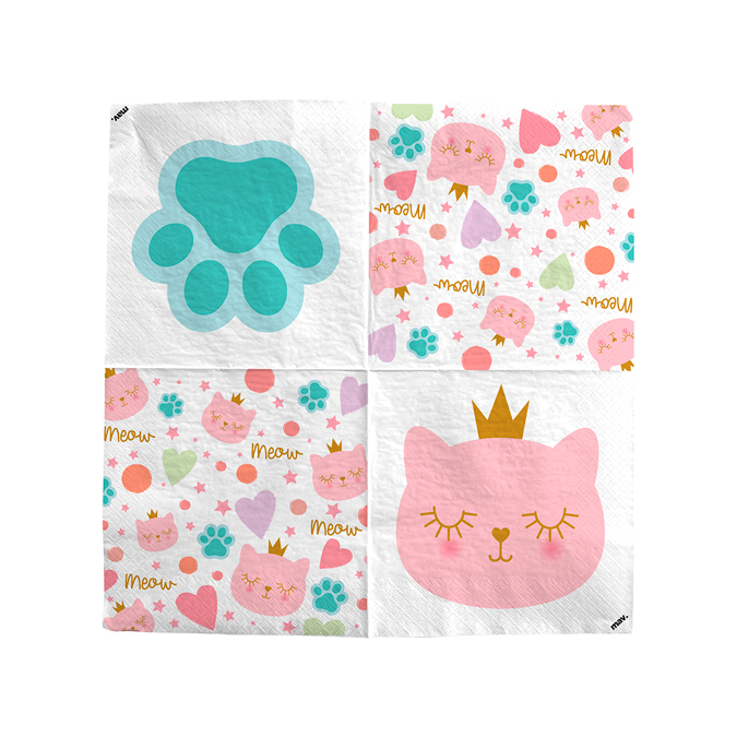 Cat Princess Napkins cm 33x33
(Pz 20)