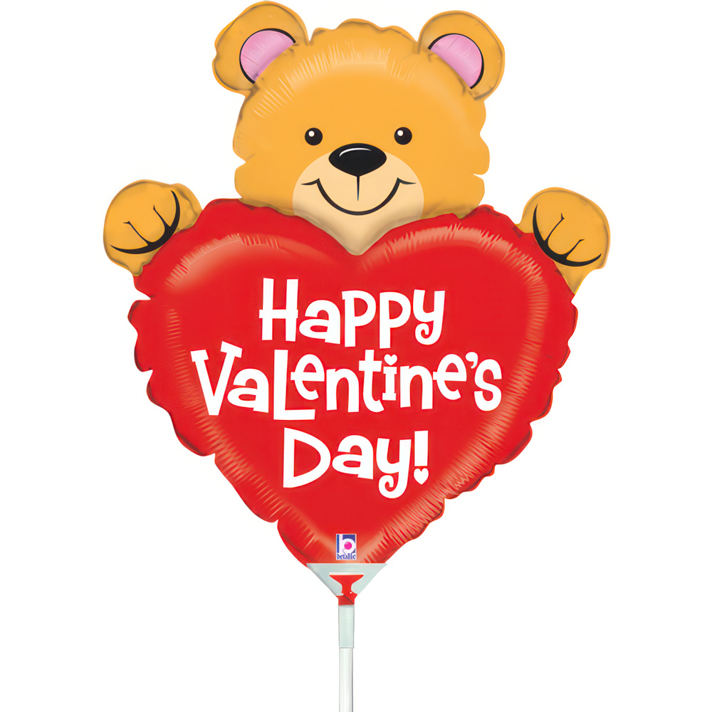 09" minishape heart MINI VALENTINE BEAR AIR FILLED 14''