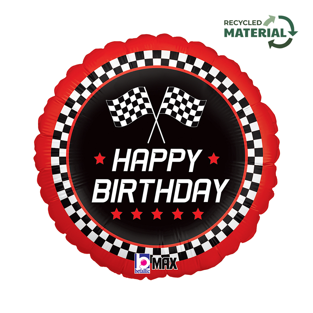 18"  c  Checkered Flag Birthday

size 
18" / 35x35 cm