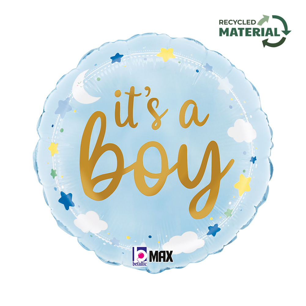 18" IT'S  A BOY STARS & CLOUDS 
Size / 35x35 cm