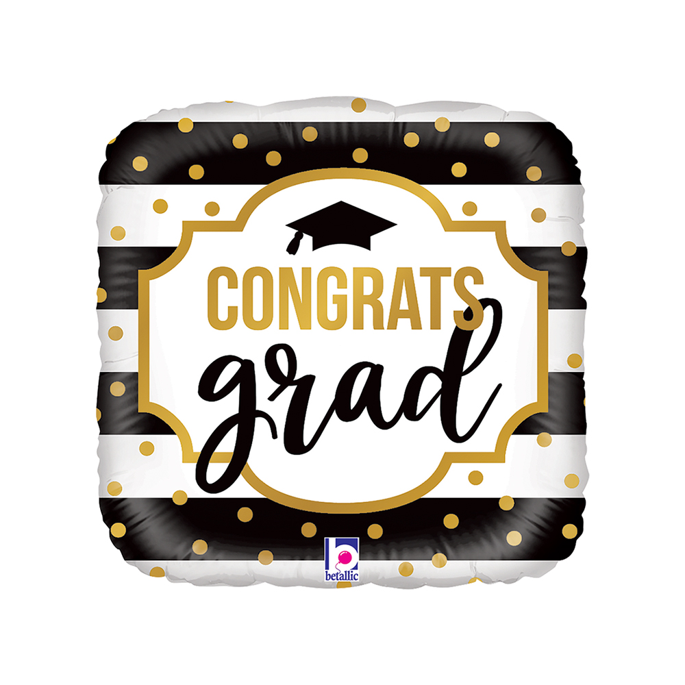 18" Black & White Stripe Grad - Single Pack
size
18" / 32x32 cm