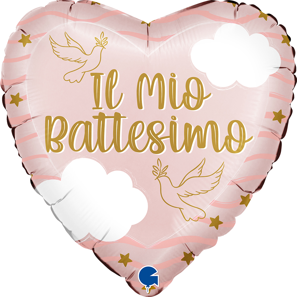 18" Heart  Battesimo Bimba

Size
18" / 36x36 cm