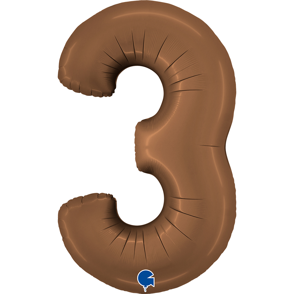 Number 3 Satin Chocolate 40" single Pack