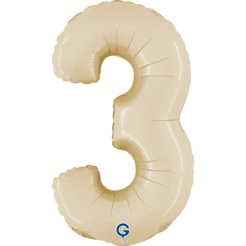 Number 3 Satin Cream Mini single Pack 14"