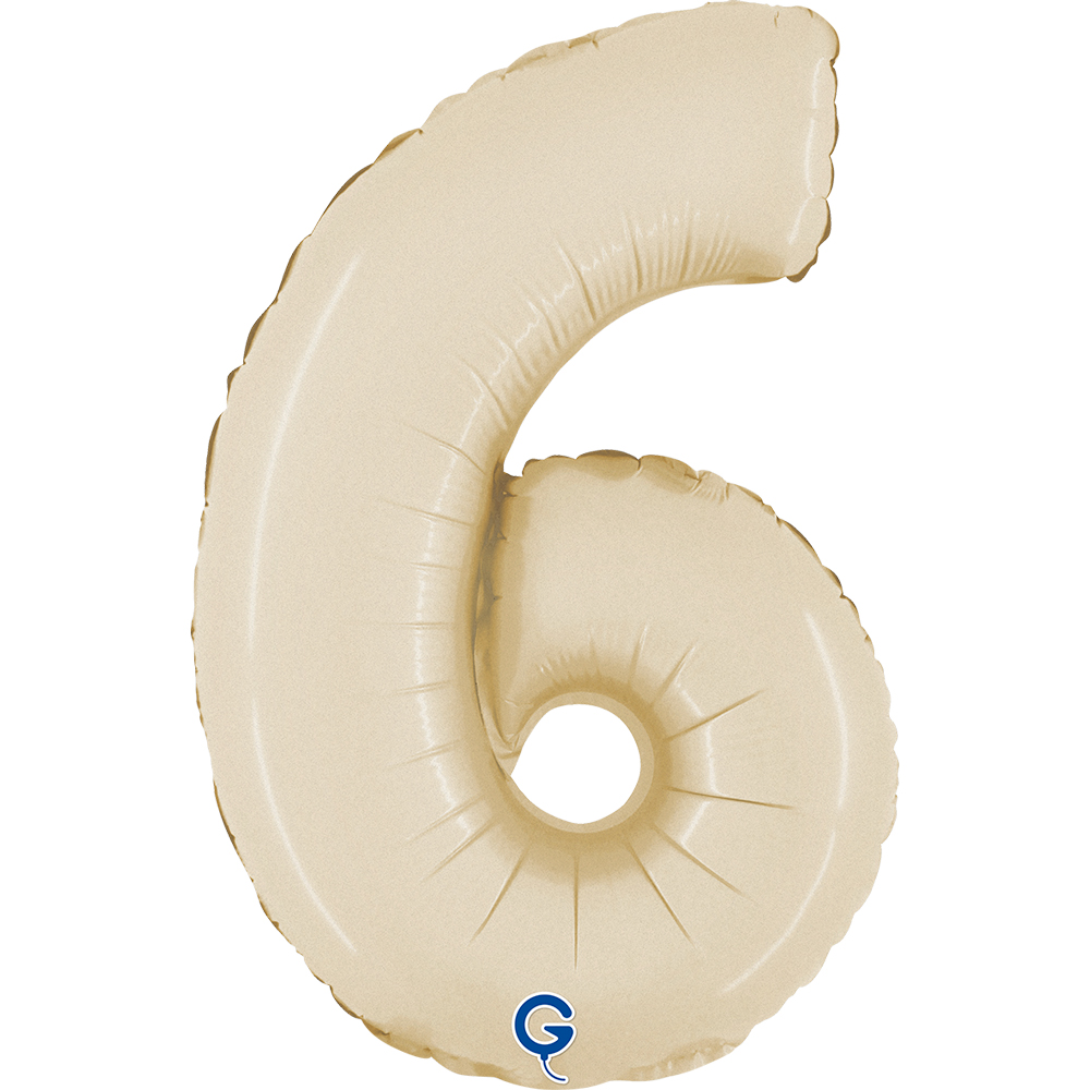 Number 6 Satin Cream Mini single Pack 14"